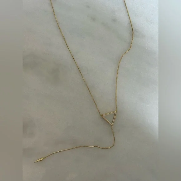 Origami Owl Gold Bolo Lariat Triangle Locket Necklace - Picture 2 of 6